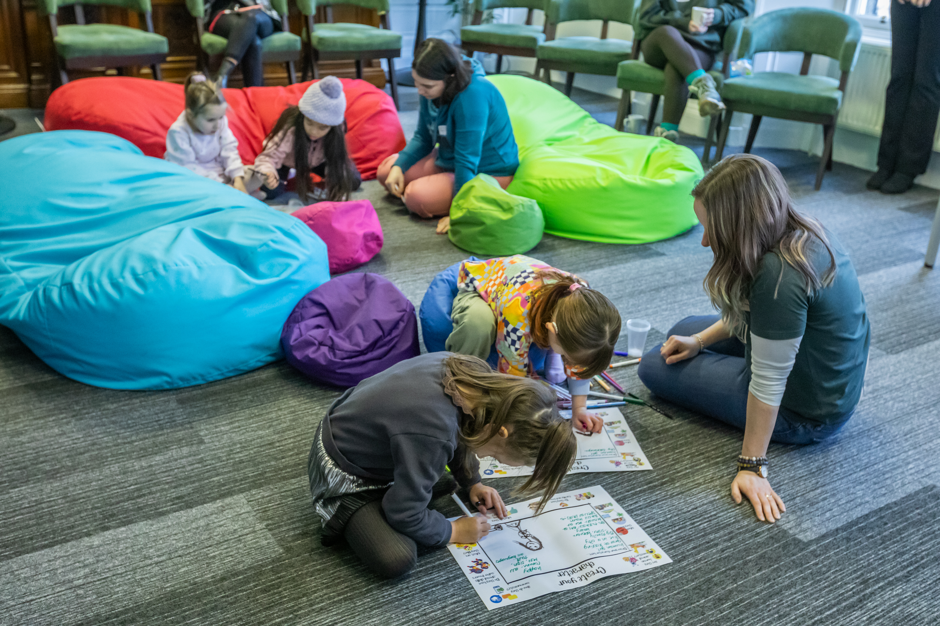 Two children drawing